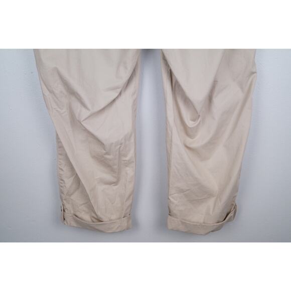 Talbots Causal Capri Button Cuffed Ankle Pants Tan High Rise Size 16 Petite - Picture 8 of 10
